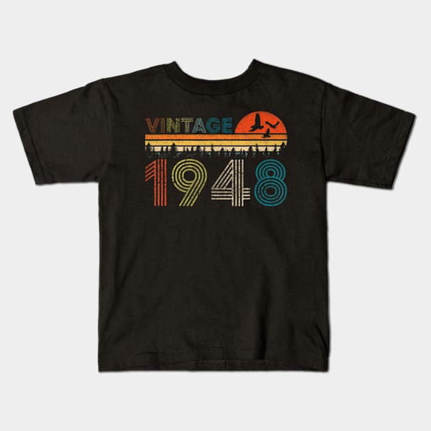 Vintage 1948 75 Years Old 75th Birthday Kids T-Shirt by Daysy1